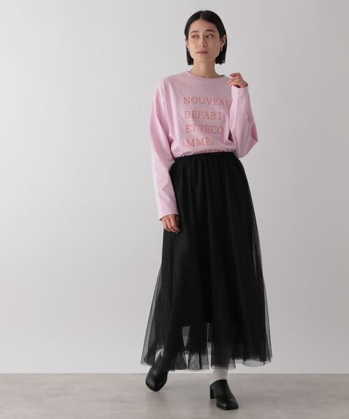 LOWRYS FARM(ローリーズファーム)の「カラーロゴプリントロングスリーブ(トップス・オフ05/オフ06/グレー12/ピンク22・F)」の9枚目の写真