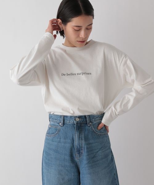 LOWRYS FARM(ローリーズファーム)の「カラーロゴプリントロングスリーブ(トップス・オフ05/オフ06/グレー12/ピンク22・F)」の2枚目の写真