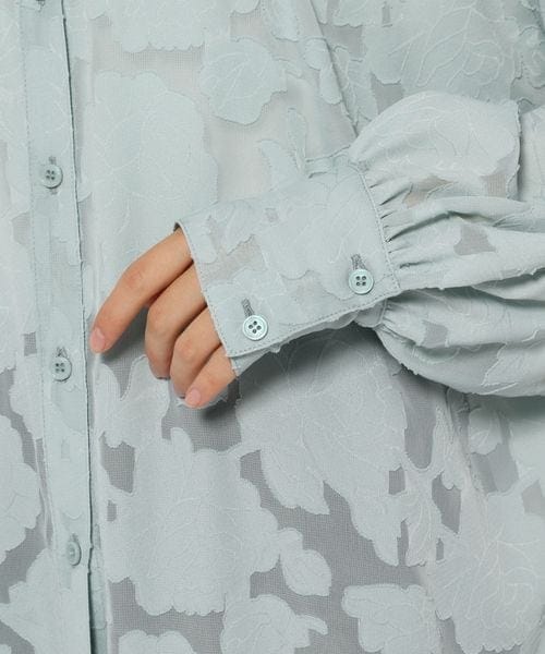 LOWRYS FARM（ローリーズファーム）の「ジャガードレースシャツロングスリーブ（トップス・オフ05/ブラック09/グリーン72・F）」の22枚目の写真