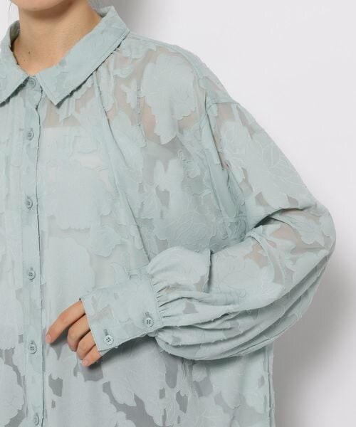 LOWRYS FARM（ローリーズファーム）の「ジャガードレースシャツロングスリーブ（トップス・オフ05/ブラック09/グリーン72・F）」の21枚目の写真