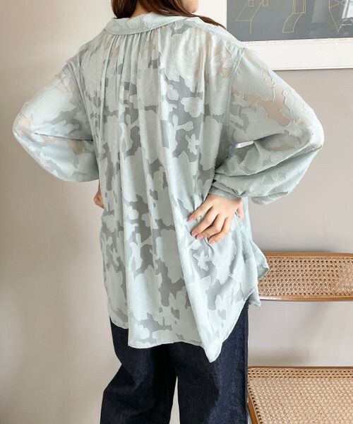 LOWRYS FARM（ローリーズファーム）の「ジャガードレースシャツロングスリーブ（トップス・オフ05/ブラック09/グリーン72・F）」の15枚目の写真