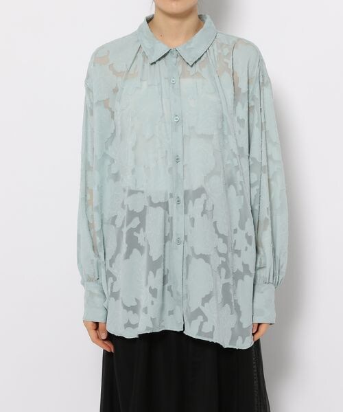 LOWRYS FARM（ローリーズファーム）の「ジャガードレースシャツロングスリーブ（トップス・オフ05/ブラック09/グリーン72・F）」の17枚目の写真