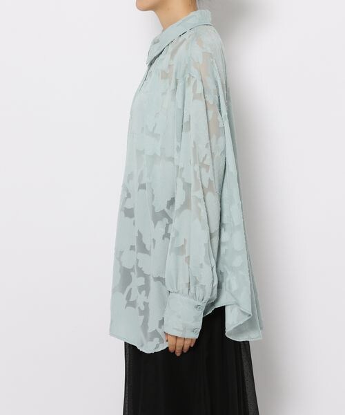 LOWRYS FARM（ローリーズファーム）の「ジャガードレースシャツロングスリーブ（トップス・オフ05/ブラック09/グリーン72・F）」の18枚目の写真