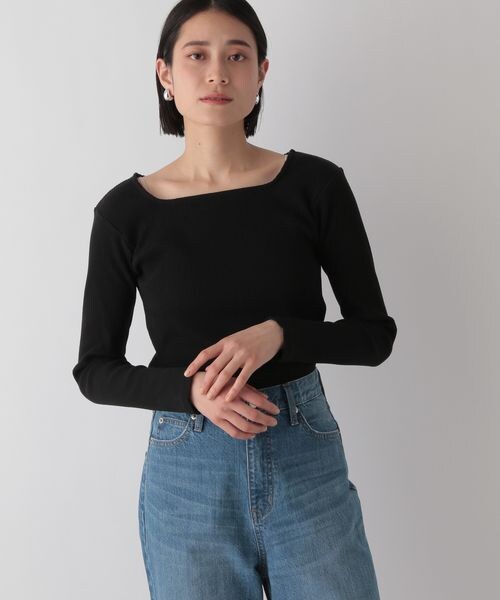 LOWRYS FARM(ローリーズファーム)の「2WAYリブタイトロングスリーブ(トップス・オフ05/アイボリー08/ブラック09/ブルー85・F)」の3枚目の写真