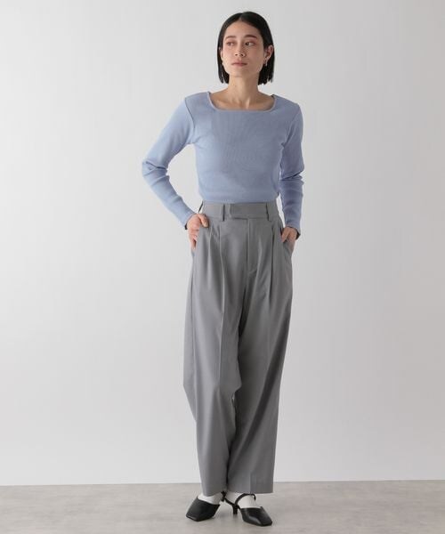 LOWRYS FARM(ローリーズファーム)の「2WAYリブタイトロングスリーブ(トップス・オフ05/アイボリー08/ブラック09/ブルー85・F)」の13枚目の写真