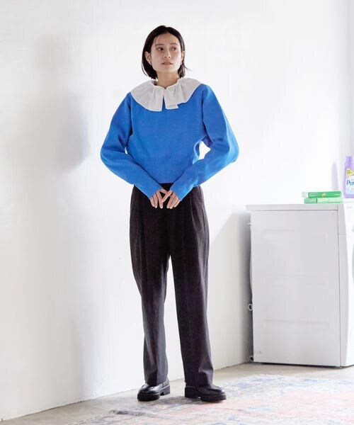 LOWRYS FARM(ローリーズファーム)の「スタイルUPハイウエストワイドパンツ(パンツ・レディース・アイボリー08/ブラック09/グレー15/グリーン72・WEB限定XS/S/M/L)」の12枚目の写真