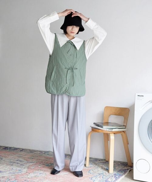 LOWRYS FARM(ローリーズファーム)の「スタイルUPハイウエストワイドパンツ(パンツ・レディース・アイボリー08/ブラック09/グレー15/グリーン72・WEB限定XS/S/M/L)」の15枚目の写真
