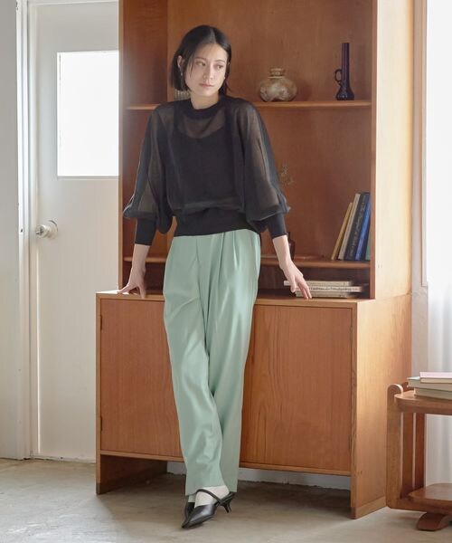 LOWRYS FARM(ローリーズファーム)の「スタイルUPハイウエストワイドパンツ(パンツ・レディース・アイボリー08/ブラック09/グレー15/グリーン72・WEB限定XS/S/M/L)」の22枚目の写真