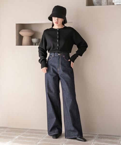 LOWRYS FARM（ローリーズファーム）の「ＣＯＮＥバギーデニムパンツ＊（パンツ・ブルー85/ネイビー88・M/L）」の3枚目の写真