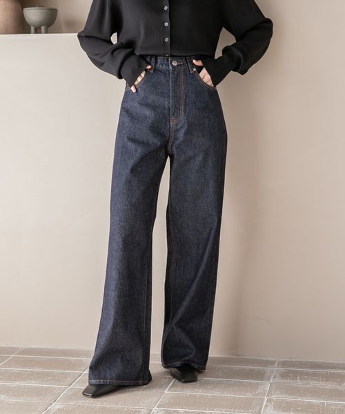 LOWRYS FARM（ローリーズファーム）の「ＣＯＮＥバギーデニムパンツ＊（パンツ・ブルー85/ネイビー88・M/L）」の5枚目の写真