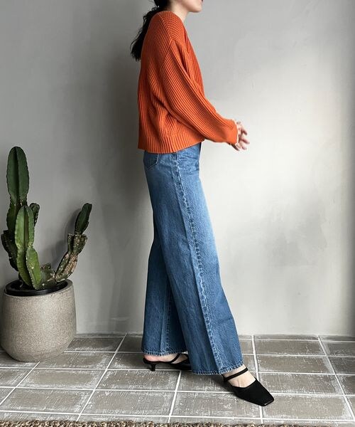 LOWRYS FARM（ローリーズファーム）の「ＣＯＮＥバギーデニムパンツ＊（パンツ・ブルー85/ネイビー88・M/L）」の8枚目の写真