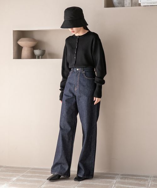 LOWRYS FARM（ローリーズファーム）の「ＣＯＮＥバギーデニムパンツ＊（パンツ・ブルー85/ネイビー88・M/L）」の4枚目の写真