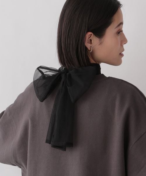 LOWRYS FARM（ローリーズファーム）の「シアーボウタイロングスリーブ（トップス・オフ05/ブラック09/ブルー82・F）」の20枚目の写真