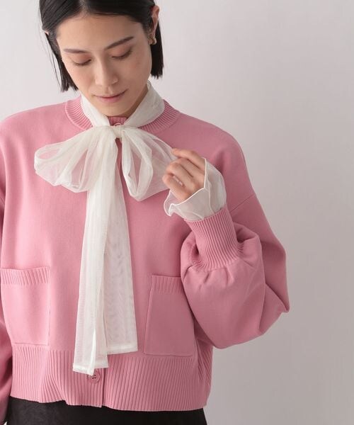 LOWRYS FARM（ローリーズファーム）の「シアーボウタイロングスリーブ（トップス・オフ05/ブラック09/ブルー82・F）」の14枚目の写真