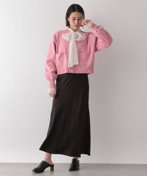 LOWRYS FARM（ローリーズファーム）の「シアーボウタイロングスリーブ（トップス・オフ05/ブラック09/ブルー82・F）」の12枚目の写真