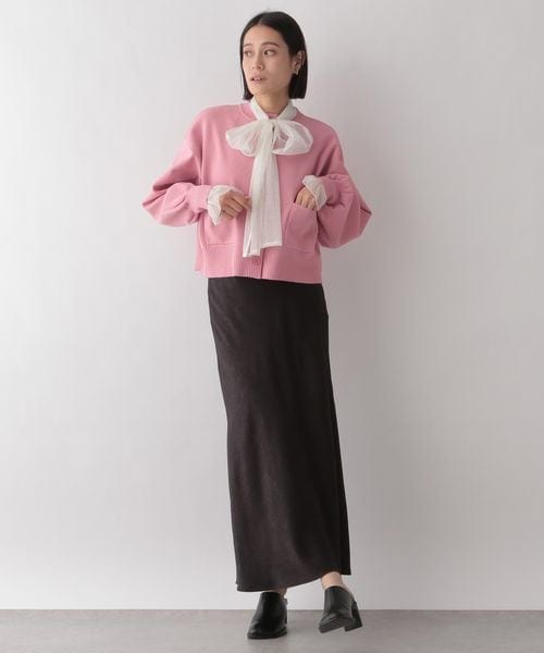 LOWRYS FARM（ローリーズファーム）の「シアーボウタイロングスリーブ（トップス・オフ05/ブラック09/ブルー82・F）」の13枚目の写真