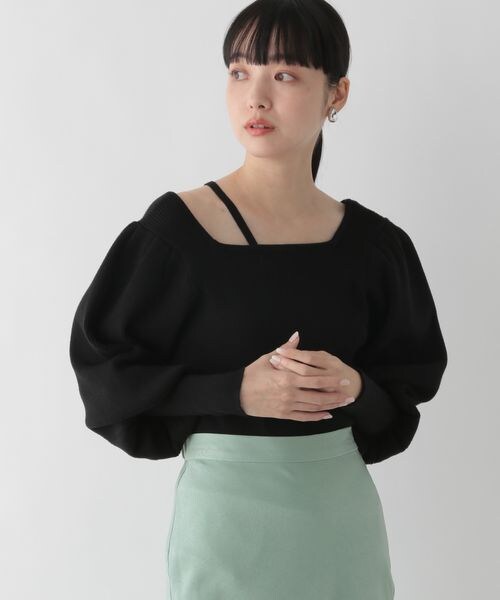 LOWRYS FARM（ローリーズファーム）の「パワショルニットプルオーバーロングスリーブ（トップス・アイボリー08/ブラック09/ピンク25/ベージュ52・FREE）」の5枚目の写真