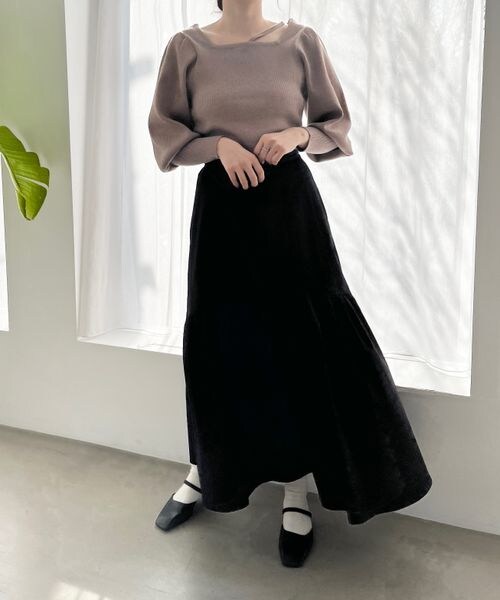 LOWRYS FARM（ローリーズファーム）の「パワショルニットプルオーバーロングスリーブ（トップス・アイボリー08/ブラック09/ピンク25/ベージュ52・FREE）」の16枚目の写真