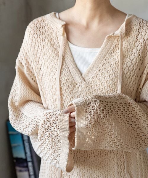 LOWRYS FARM（ローリーズファーム）の「２ＷＡＹキリカエメッシュＬＳ（トップス・アイボリー08/ブラック09/グリーン75・FREE）」の6枚目の写真