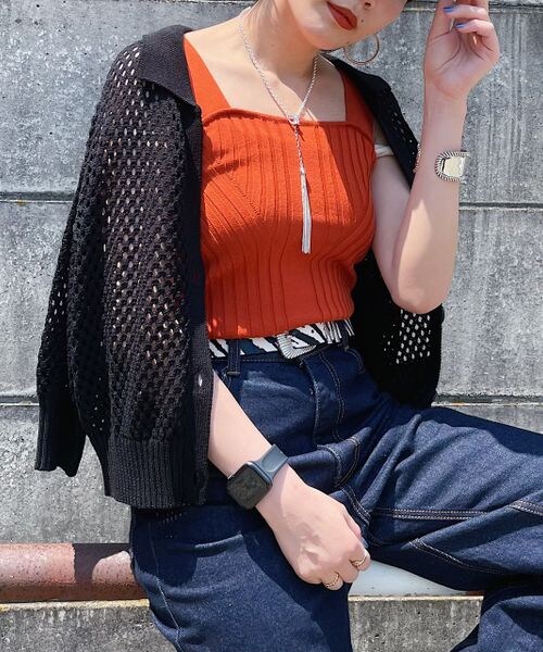 PAGEBOY（ページボーイ）の「デザインリブニットタンク（トップス・オフホワイト05/ブラック09/チャコールグレー15/コーラル32/【NEW】ハニー63/ターコイズ79・FREE）」の16枚目の写真