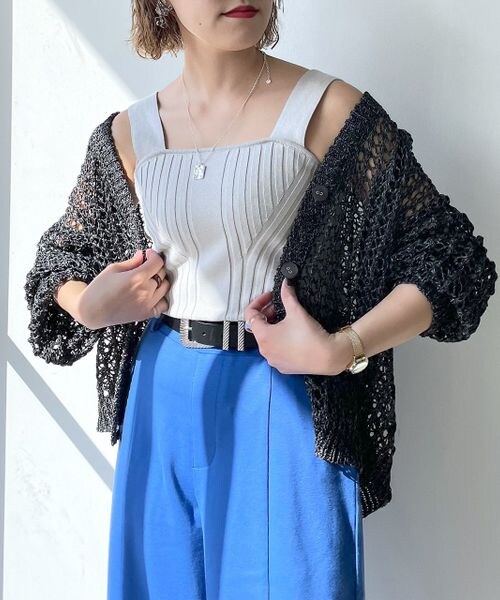 PAGEBOY（ページボーイ）の「デザインリブニットタンク（トップス・オフホワイト05/ブラック09/チャコールグレー15/コーラル32/【NEW】ハニー63/ターコイズ79・FREE）」の10枚目の写真