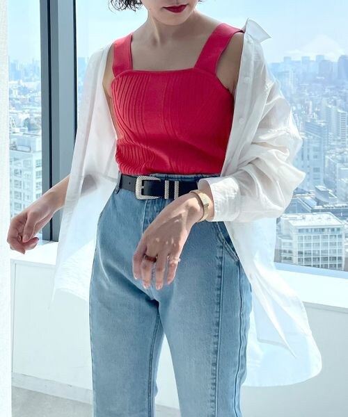 PAGEBOY（ページボーイ）の「デザインリブニットタンク（トップス・オフホワイト05/ブラック09/チャコールグレー15/コーラル32/【NEW】ハニー63/ターコイズ79・FREE）」の13枚目の写真