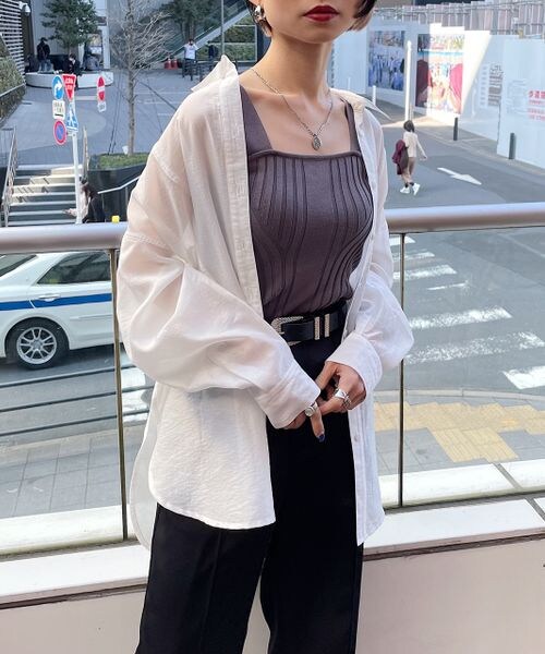 PAGEBOY（ページボーイ）の「デザインリブニットタンク（トップス・オフホワイト05/ブラック09/チャコールグレー15/コーラル32/【NEW】ハニー63/ターコイズ79・FREE）」の12枚目の写真