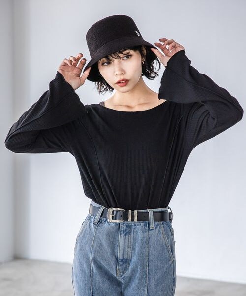 PAGEBOY（ページボーイ）の「ボートネックテレコプルオーバー（トップス・オフホワイト05/ブラック09/ブルー86・F）」の10枚目の写真