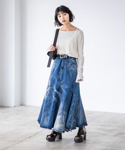 PAGEBOY（ページボーイ）の「ボートネックテレコプルオーバー（トップス・オフホワイト05/ブラック09/ブルー86・F）」の8枚目の写真