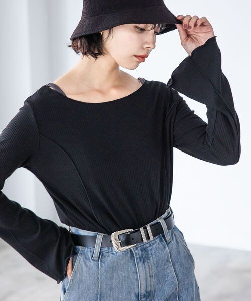 PAGEBOY（ページボーイ）の「ボートネックテレコプルオーバー（トップス・オフホワイト05/ブラック09/ブルー86・F）」の11枚目の写真