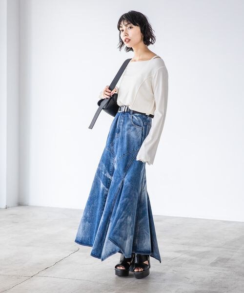 PAGEBOY（ページボーイ）の「ボートネックテレコプルオーバー（トップス・オフホワイト05/ブラック09/ブルー86・F）」の7枚目の写真