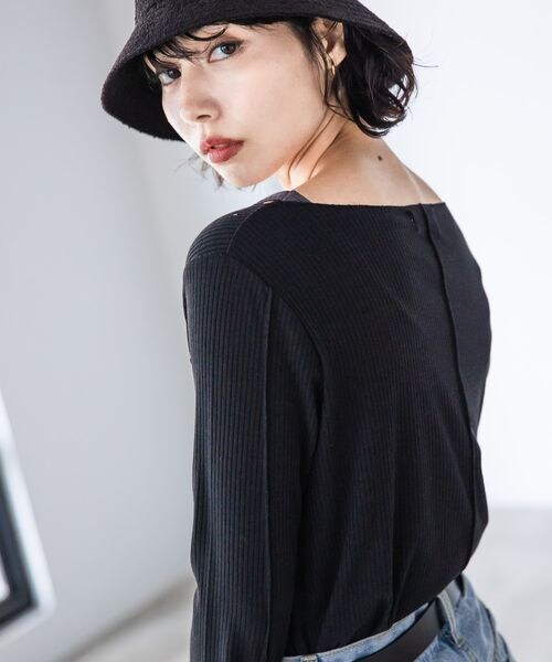 PAGEBOY（ページボーイ）の「ボートネックテレコプルオーバー（トップス・オフホワイト05/ブラック09/ブルー86・F）」の12枚目の写真