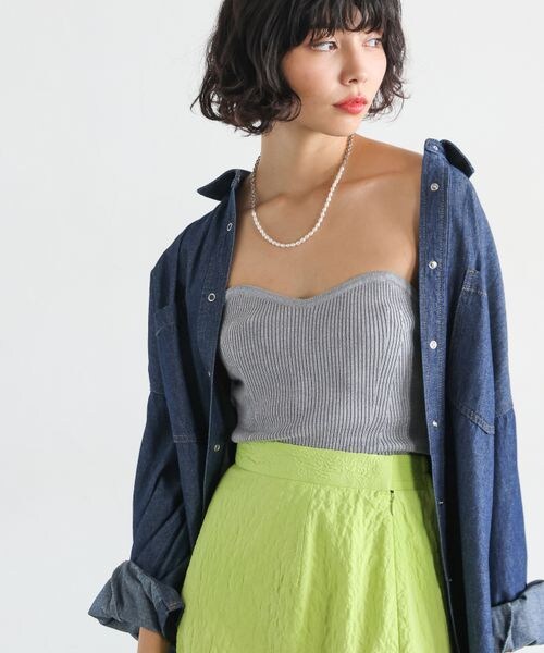 PAGEBOY（ページボーイ）の「リブコルセットビスチェ（トップス・オフホワイト05/ブラック09/グレー15・F）」の13枚目の写真