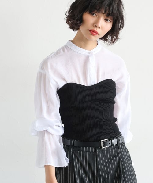 PAGEBOY（ページボーイ）の「リブコルセットビスチェ（トップス・オフホワイト05/ブラック09/グレー15・F）」の8枚目の写真