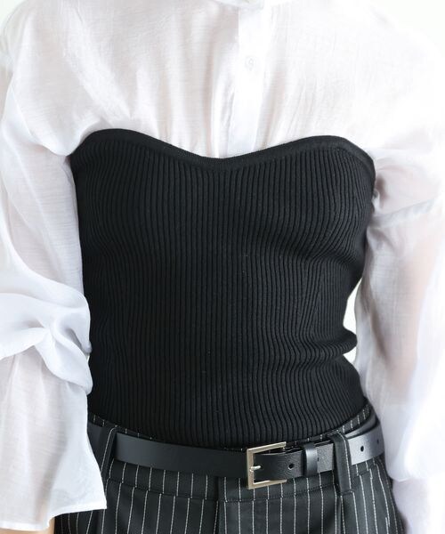 PAGEBOY（ページボーイ）の「リブコルセットビスチェ（トップス・オフホワイト05/ブラック09/グレー15・F）」の19枚目の写真