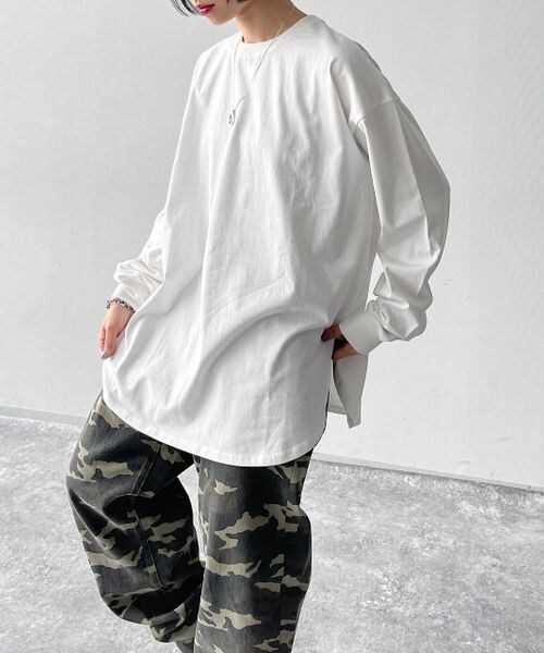 PAGEBOY（ページボーイ）の「ルーズロンT（トップス・オフホワイト05/ブラック09・F）」の3枚目の写真