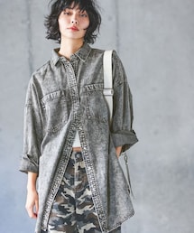 PAGEBOY | デニムスナップルーズシャツ(トップス)