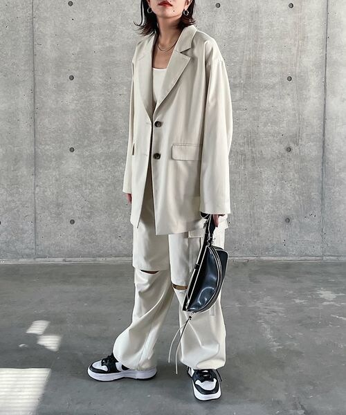 PAGEBOY（ページボーイ）の「ボクシージャケット（ジャケット/アウター・レディース・ピンストライプ08/ブラック09/グレージュ12・F）」の20枚目の写真