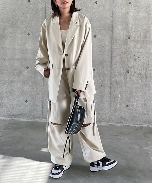 PAGEBOY（ページボーイ）の「ボクシージャケット（ジャケット/アウター・レディース・ピンストライプ08/ブラック09/グレージュ12・F）」の21枚目の写真