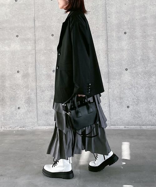 PAGEBOY（ページボーイ）の「ボクシージャケット（ジャケット/アウター・レディース・ピンストライプ08/ブラック09/グレージュ12・F）」の13枚目の写真