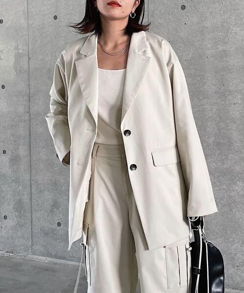 PAGEBOY（ページボーイ）の「ボクシージャケット（ジャケット/アウター・レディース・ピンストライプ08/ブラック09/グレージュ12・F）」の19枚目の写真