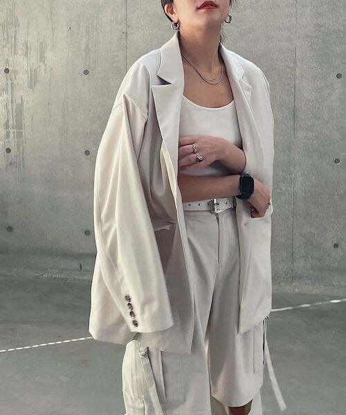 PAGEBOY（ページボーイ）の「ボクシージャケット（ジャケット/アウター・レディース・ピンストライプ08/ブラック09/グレージュ12・F）」の3枚目の写真