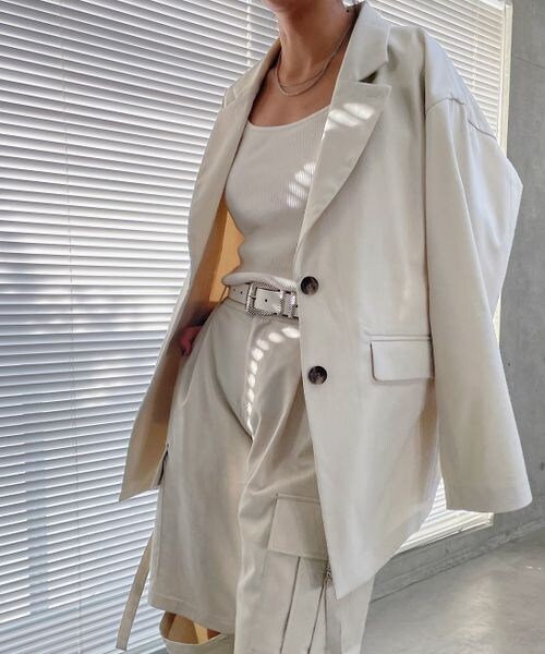 PAGEBOY（ページボーイ）の「ボクシージャケット（ジャケット/アウター・レディース・ピンストライプ08/ブラック09/グレージュ12・F）」の15枚目の写真