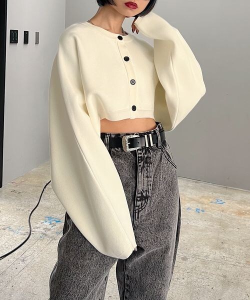 PAGEBOY（ページボーイ）の「マルチWAYボレロカーディガン（トップス・オフホワイト05/ゼブラ08/ブラック09/ラベンダー92・F）」の5枚目の写真