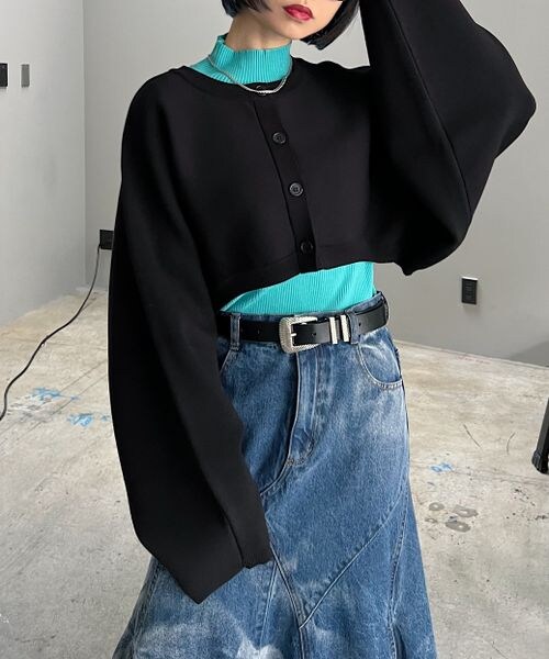 PAGEBOY（ページボーイ）の「マルチWAYボレロカーディガン（トップス・オフホワイト05/ゼブラ08/ブラック09/ラベンダー92・F）」の3枚目の写真