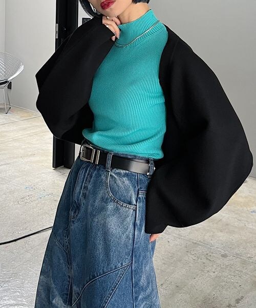 PAGEBOY（ページボーイ）の「マルチWAYボレロカーディガン（トップス・オフホワイト05/ゼブラ08/ブラック09/ラベンダー92・F）」の9枚目の写真