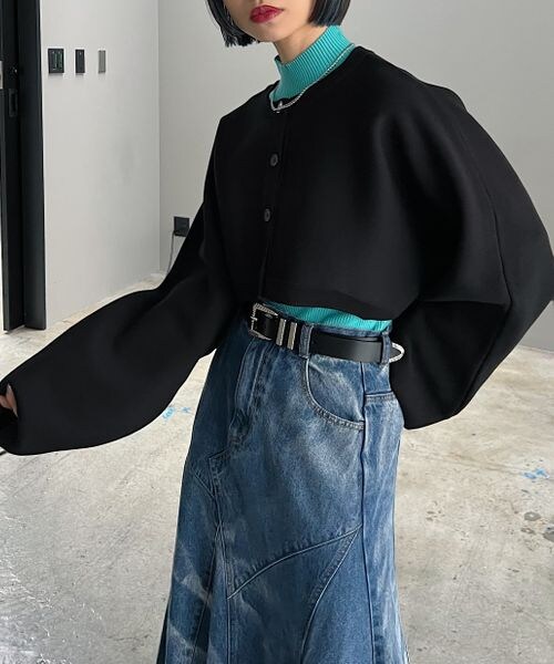 PAGEBOY（ページボーイ）の「マルチWAYボレロカーディガン（トップス・オフホワイト05/ゼブラ08/ブラック09/ラベンダー92・F）」の7枚目の写真