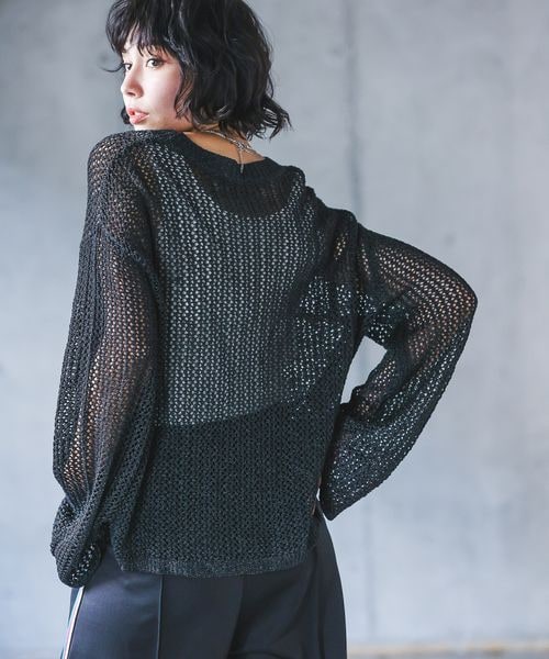 PAGEBOY（ページボーイ）の「レーシーメッシュニットプルオーバー（トップス・オフホワイト05/ブラック09/ミント81・F）」の10枚目の写真