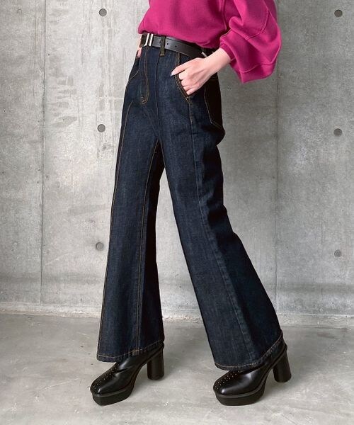 PAGEBOY（ページボーイ）の「フロントラインジーンズ（パンツ・オフホワイト05/ブラック09/ブルーケミカル82/インディゴブルー87・24inch/25inch/26inch/27inch/28inch）」の4枚目の写真