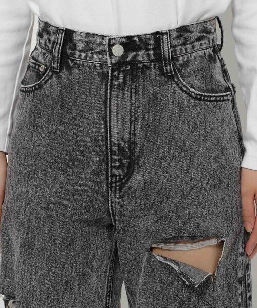 PAGEBOY（ページボーイ）の「フルワイドダメージデニム（パンツ・ブラックケミカル08/サックス82・25inch/26inch）」の14枚目の写真